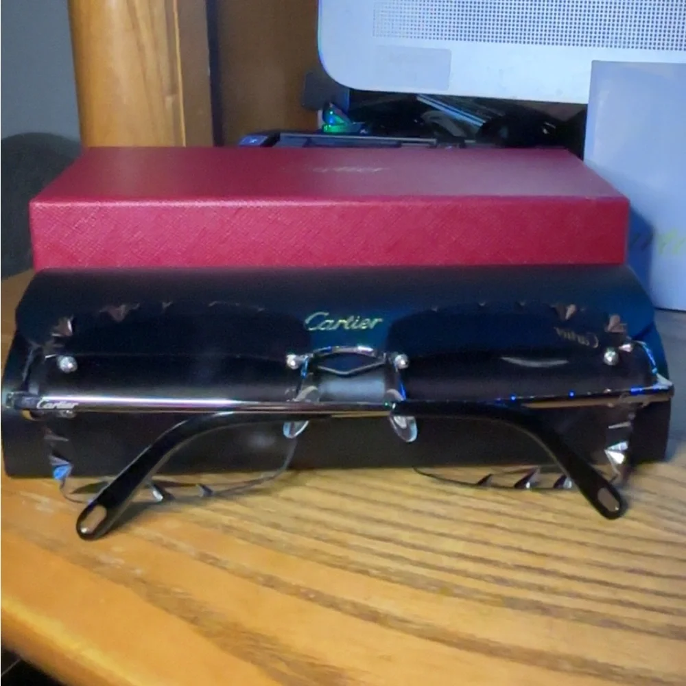 Silver Big C Cartier Rimless Sunglasses #cartier #sunglasses #luxury - Picture 3 of 8